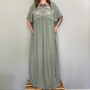 Embroidered maxi dress